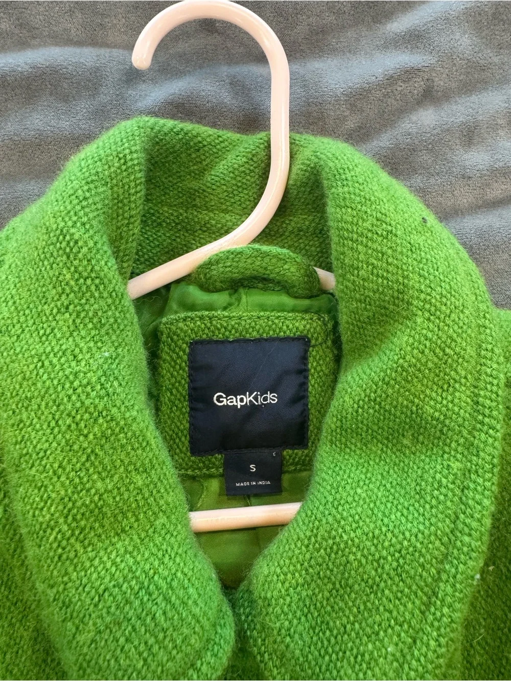 Gap Kids Bright Green Pea Coat | Size Small | Double Breasted Wool-Style Jacket